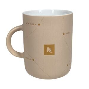 NESPRESSO COLLECTIONS PORCELAIN MUG – BEIGE & GOLD – FESTIVE ODYSSEY CITY DESIGN
